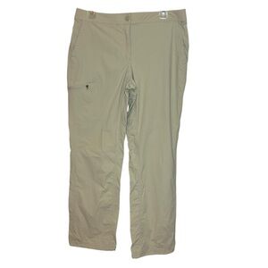 LL Bean Lightweight Hiking Pants Adjustable Waist Beige Nylon 12